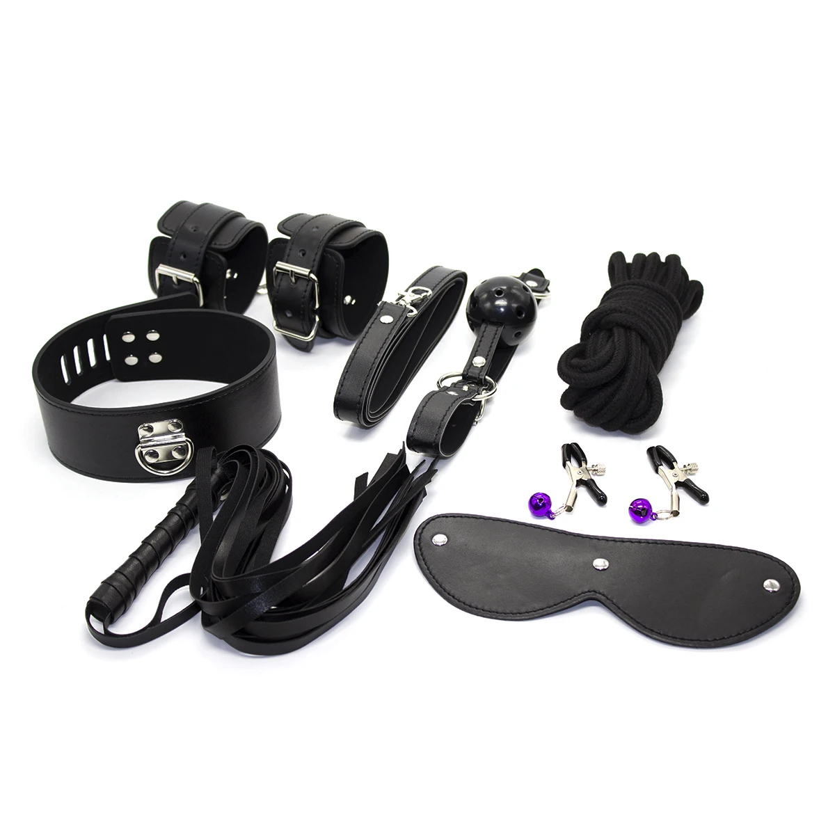 BDSM Restraint Bondage Sex Toys Whip String Blindfold Handcuffs Shackles Couple Game Suit