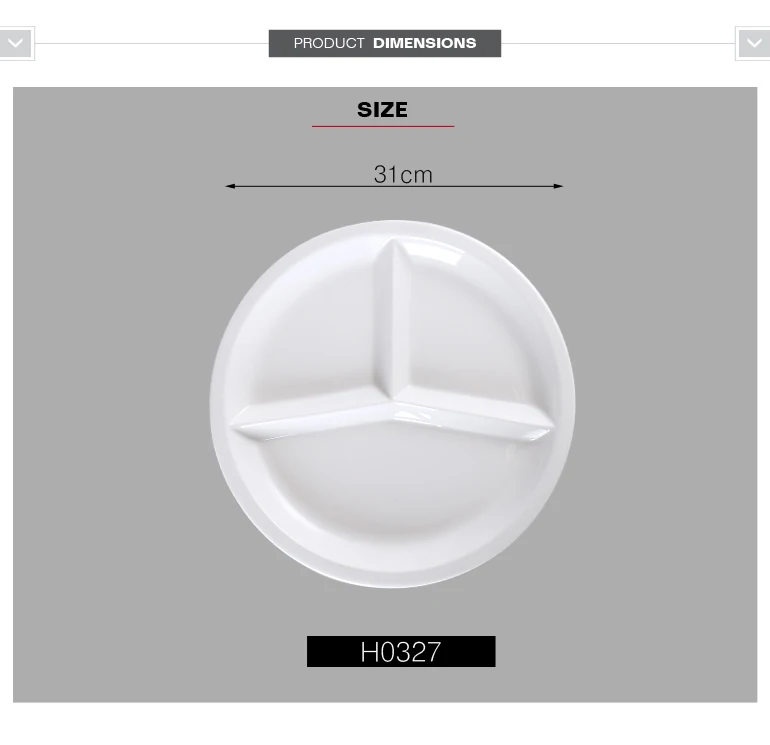 China Suppliers Tableware Porcelain 3 Compartment Dinner Plates For