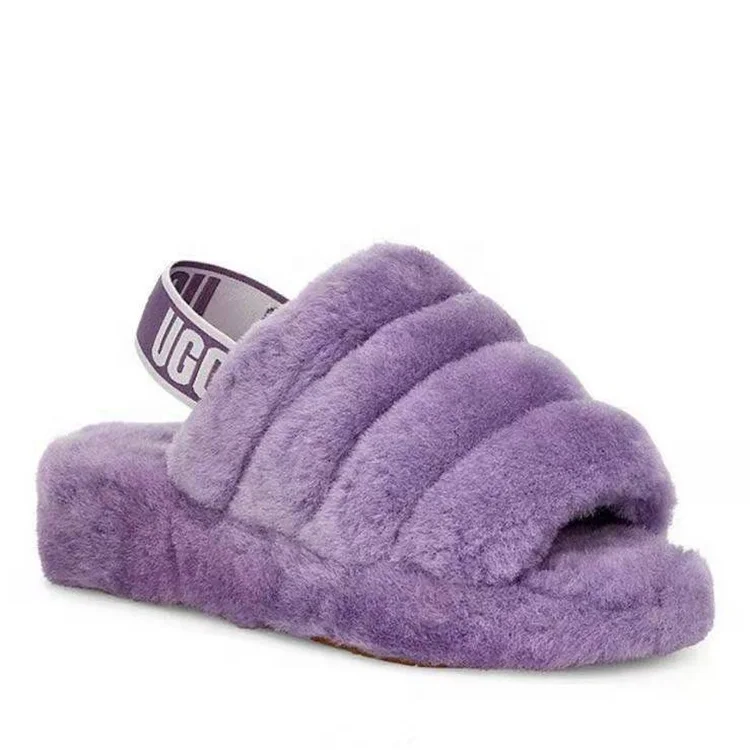 Factory Wholesale Winter Sheepskin Slippers Lamb Fur Slippers For Women - Buy Fur Slippers For ...