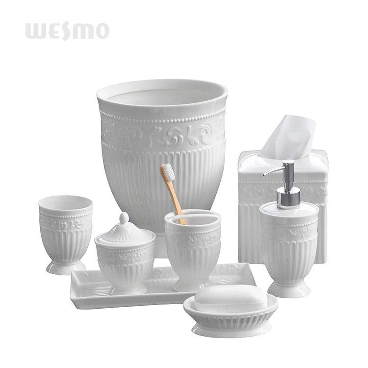 White Porcelain Accessories Set For Bathroom Buy Accessories Set For