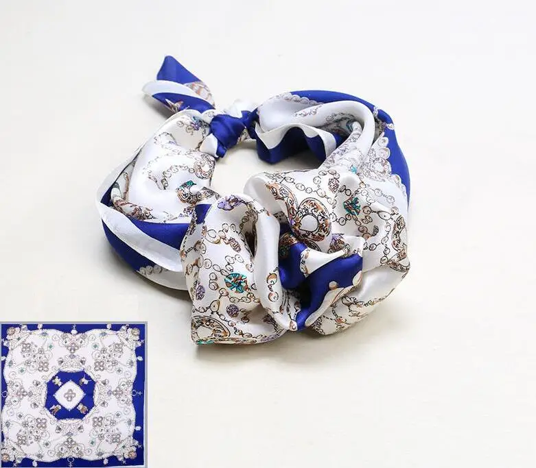 女性时尚缎丝绸阿拉伯广场头巾