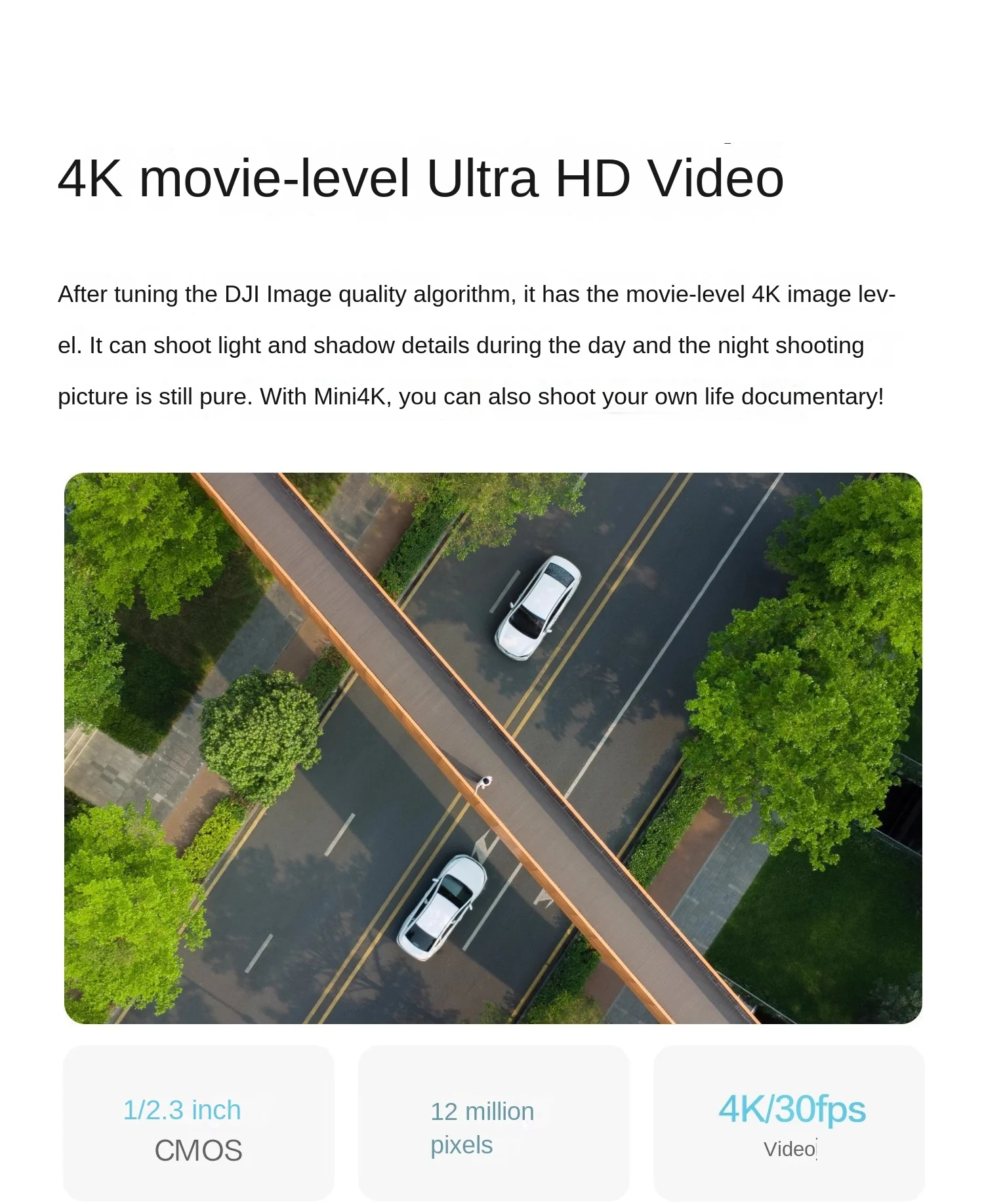 For Mini 4K UHD Aerial Photography UAV Three-Axis Mechanical Stability Increasing Digital Picture Transmission 10km Long-range