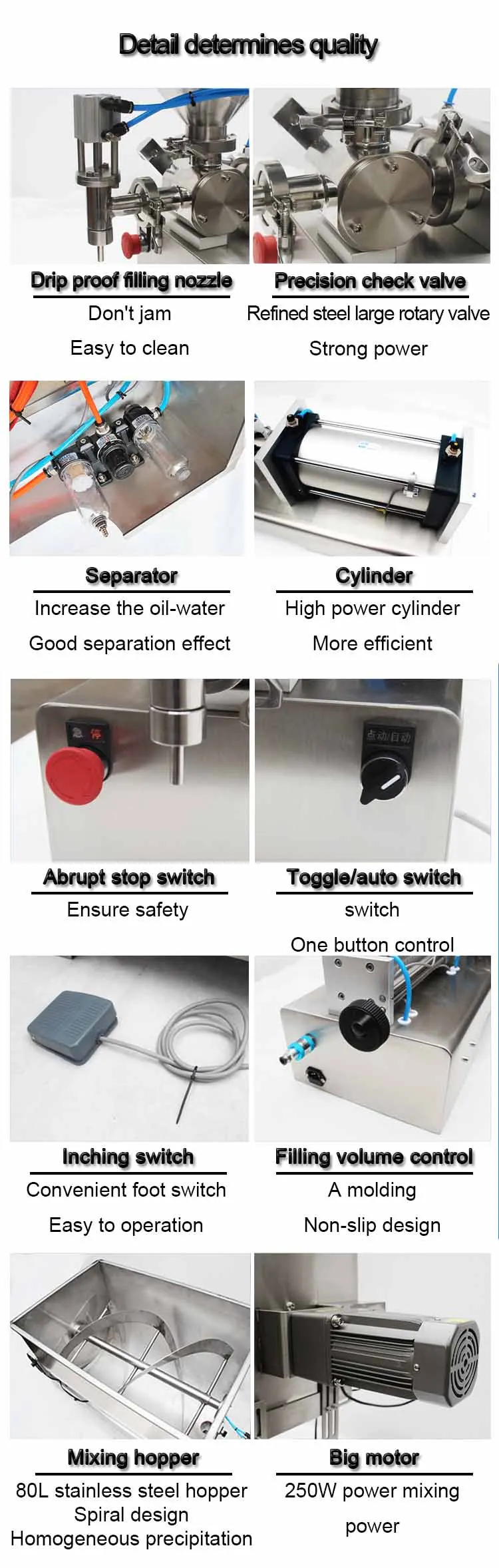 JYD High precision paste filling machine with Ceramic pump automatic bottle 20-head Frequency Conversion Cream Piston Fillerr