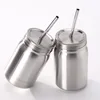wholesale 17oz/500ml new stainless steel mason jar with straws double wall vacuum insulated water tumbler outdoor coffee mug