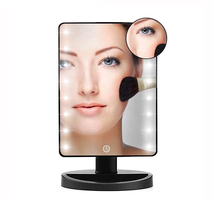 Touch Screen Make Up LED Mirror 360 degree adjustable ingenious led cosmetic mirror screen  with led lights makeup light