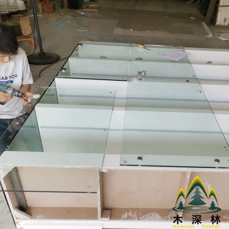 Multilayer Glass Shelf With Led Lighting Good Quality Shop Furniture