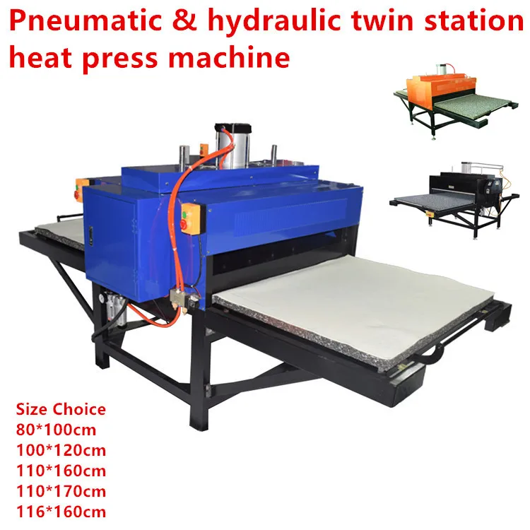 Black manual tshirt 80x100 heat press machine large format for