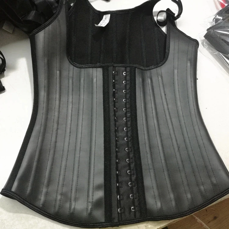
Women Custom Slimming 25 steel boned Latex Waist Trainer Vest Quality Rubber Body Shaper Vest 
