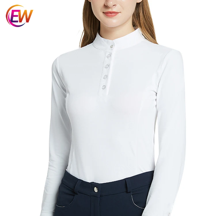 High Quality Dri Fit Fabric Long Sleeve Equestrian Show Shirts