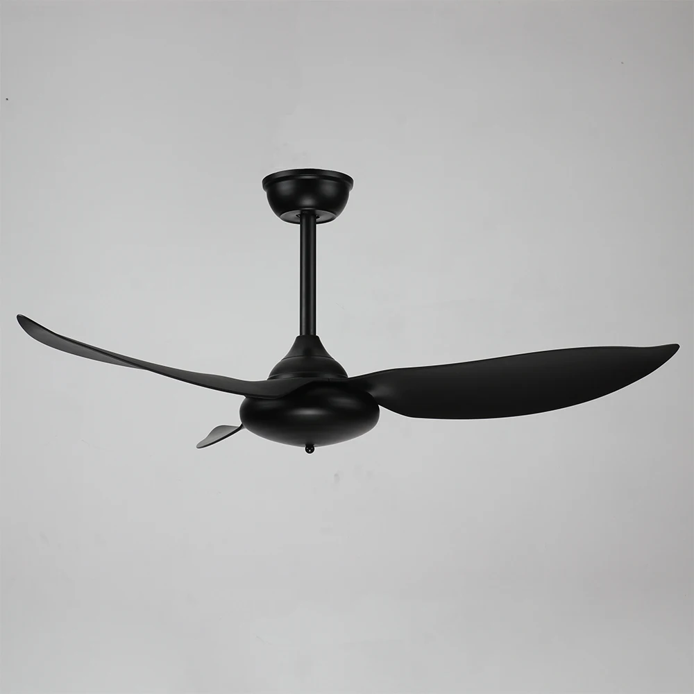 Contemporary 52 Inch Matte Black Ceiling Fan Without Light Buy High