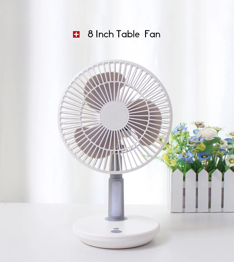 2020 New 4000mah Table Fan Portable 8 Inch Rechargeable 3speed