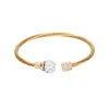 Twisted chain zircon crystal fashionable gold and silver plated open bracelet for men and women
