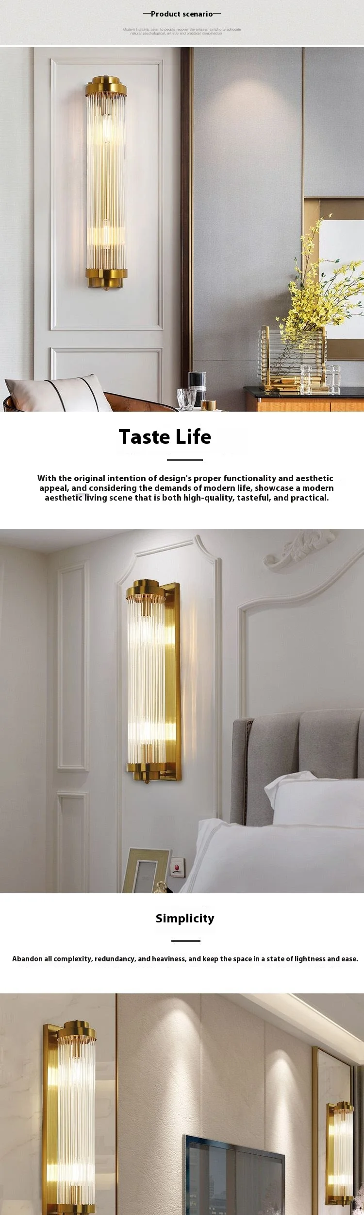 product european style luxury led wall lamp modern glass body with iron and brass for indoor home or hotel decoration-11