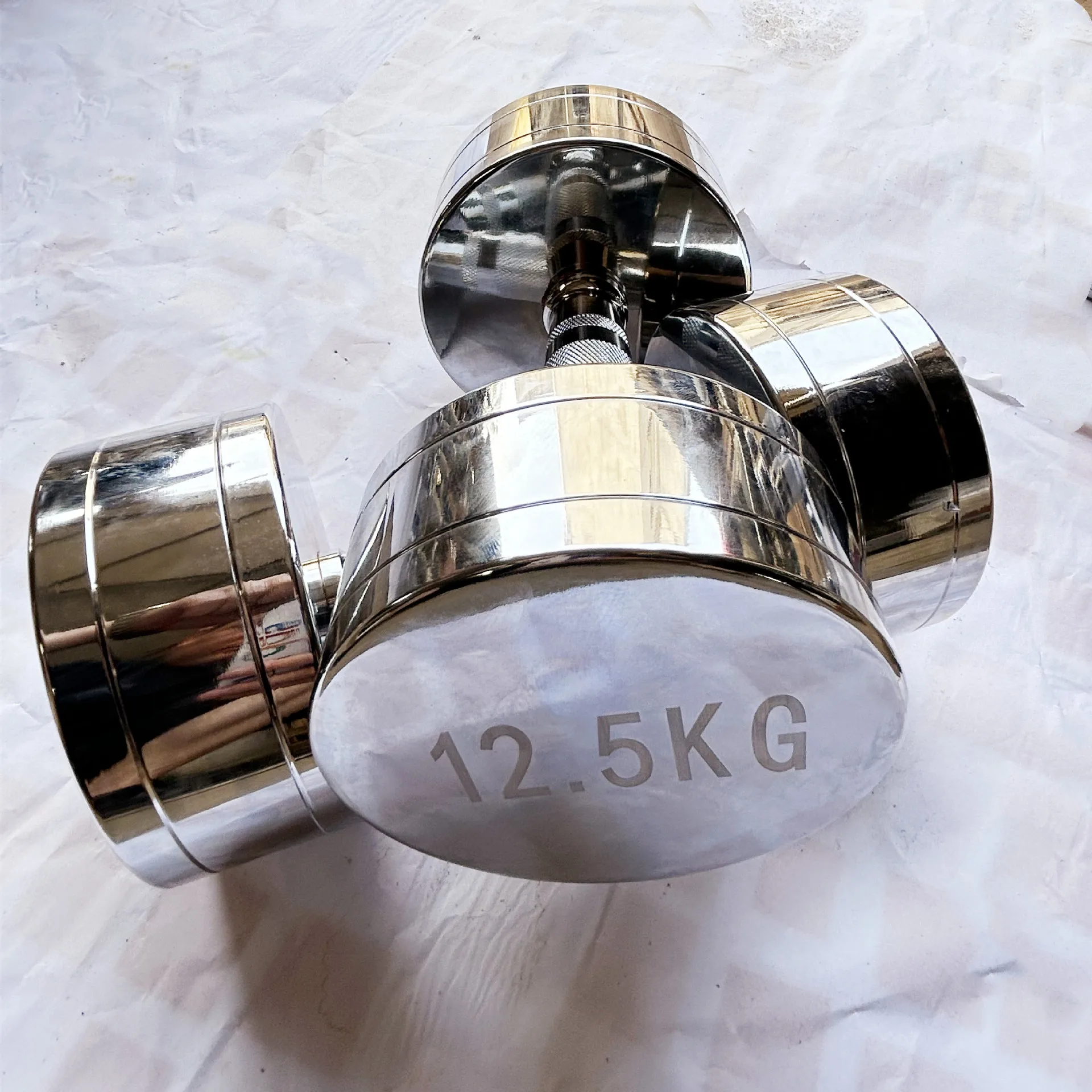 Chrome Dumbbell Close-up