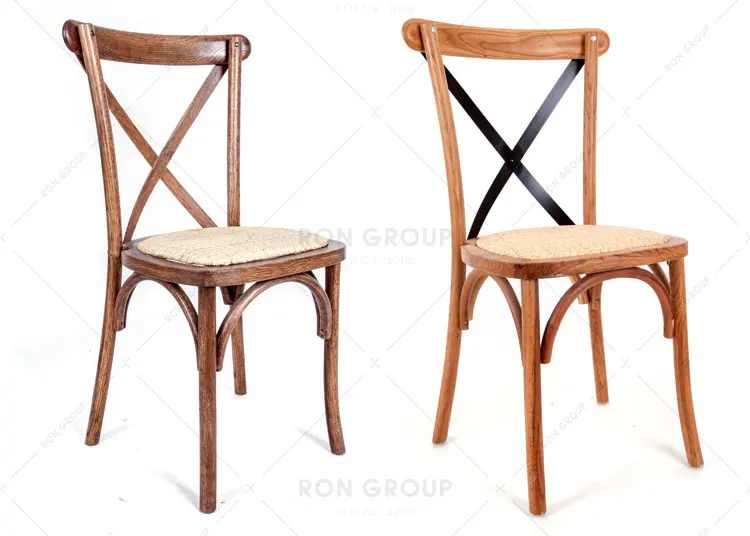 Wholesale Manufacturer Banquet Event Wedding Party Crossback X Chair solid wood stackable oak cross back wooden dining chairs