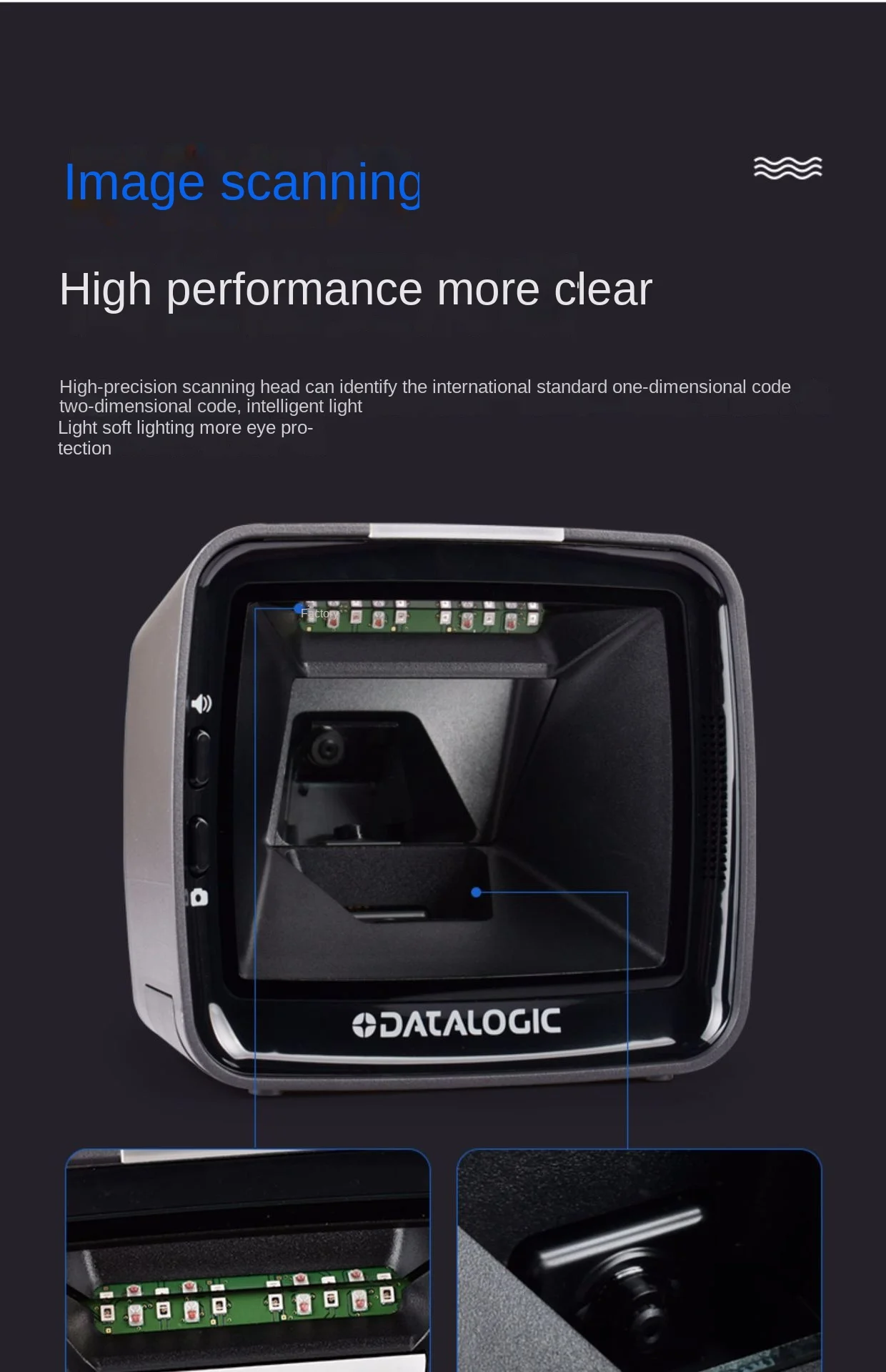 Datalogic 3450vsi USB Supermarket Cashier Mobile Phone Barcode Sweeper Scanner Platform 3-Year Warranty 5mils Optical Resolution