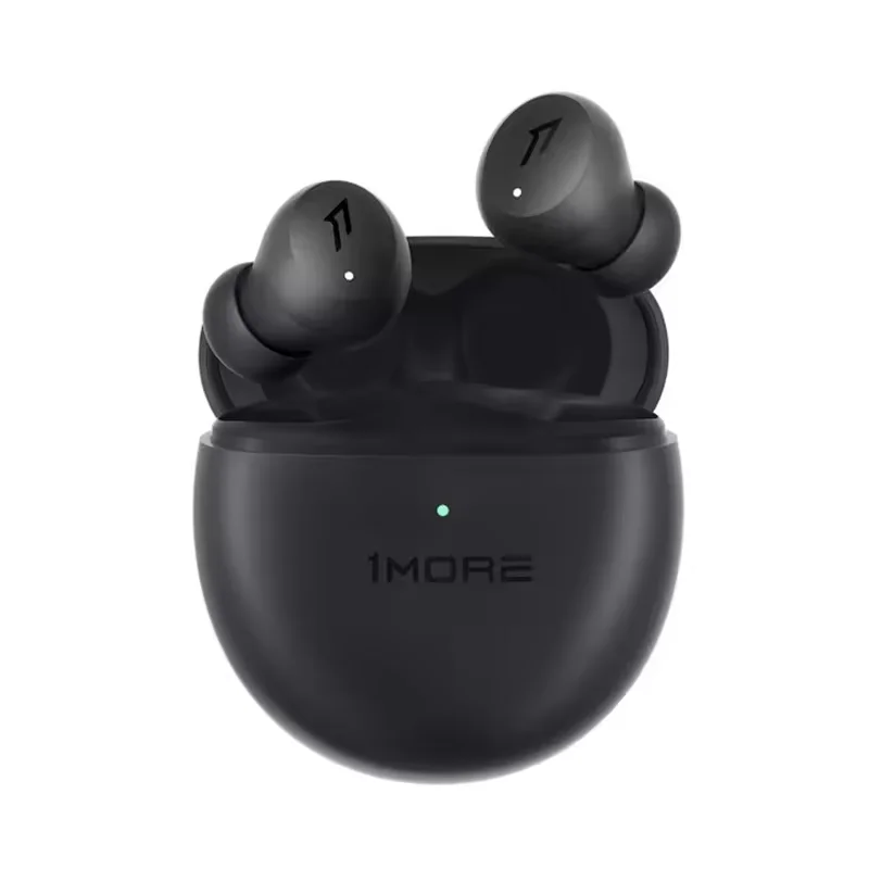 1MORE Fit S70 open-ear earbuds worn during outdoor running, showing secure ear-hook fit