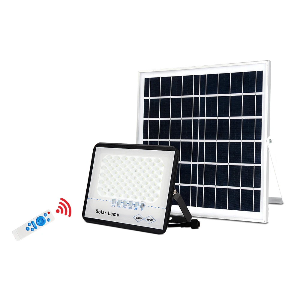 FANER 100w outdoor 2835 led chips solar high quality colored led flood light with solar panel 400w with remote control