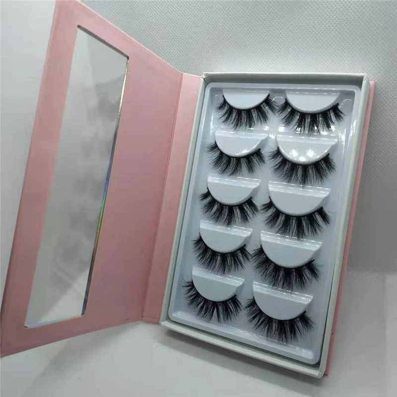 New arrival 3d 5d 6d mink eyelash package boxes 5 pairs per pack lash books for wholesale