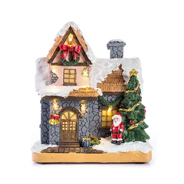 High Quality Led Light Resin Christmas House - Buy Resin Christmas