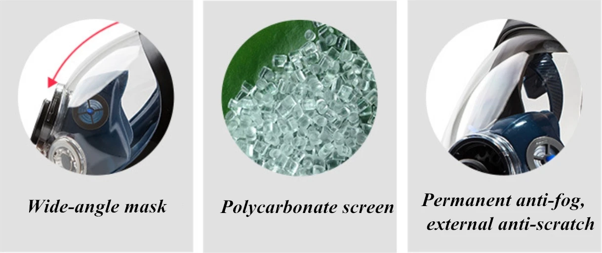 Ppe Plus Full Face Chlorine Tear Gas Mask Bong For Agriculture Spraying