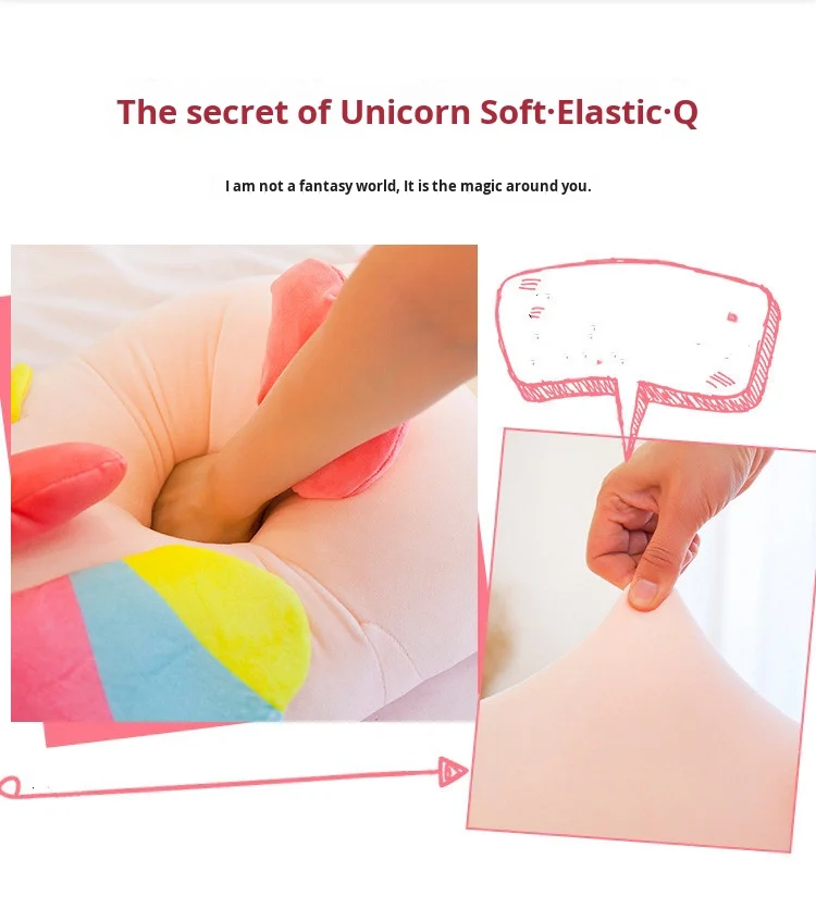 批发30厘米可爱柔软独角兽毛绒枕头超柔软毛绒婴儿玩具