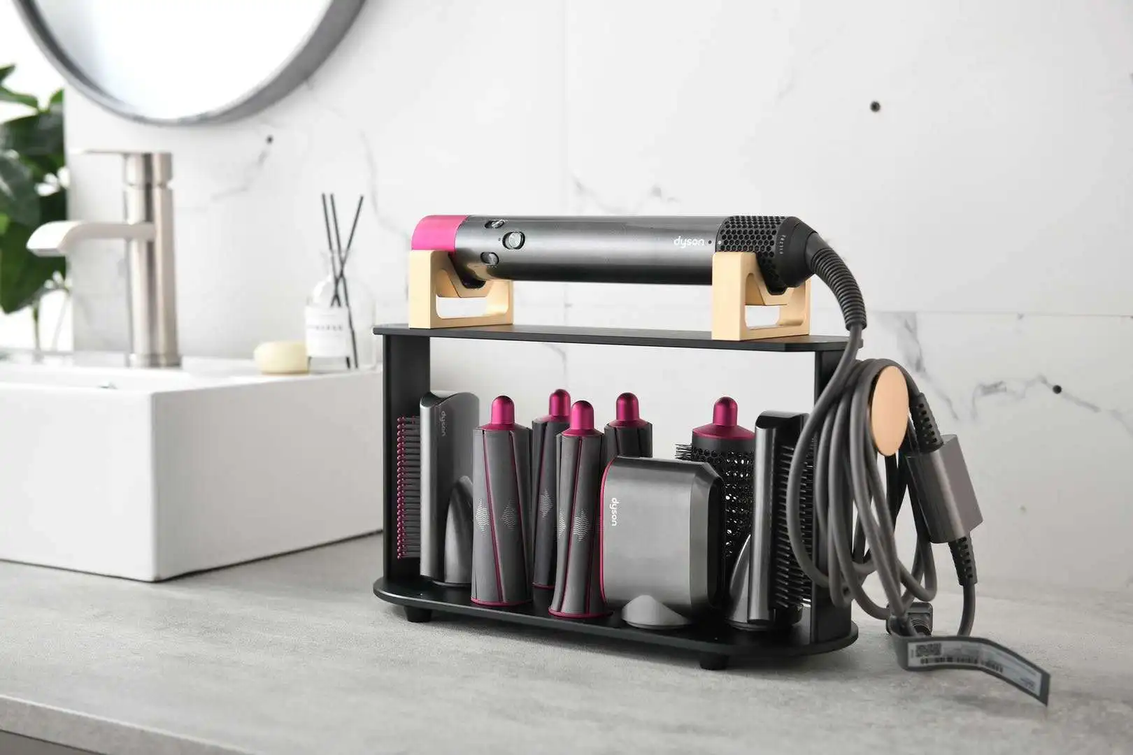 Bathroom Hair Curler Holder Dyson Curling Iron Storage Rack Stand