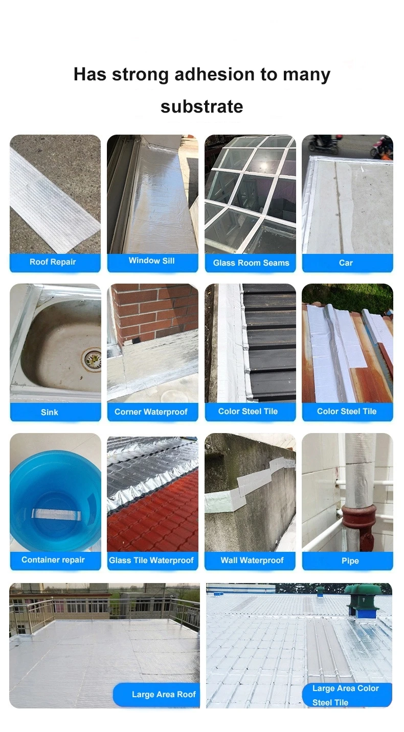 OEM Customized butyl adhesive aluminum foil tape for roof and pipe