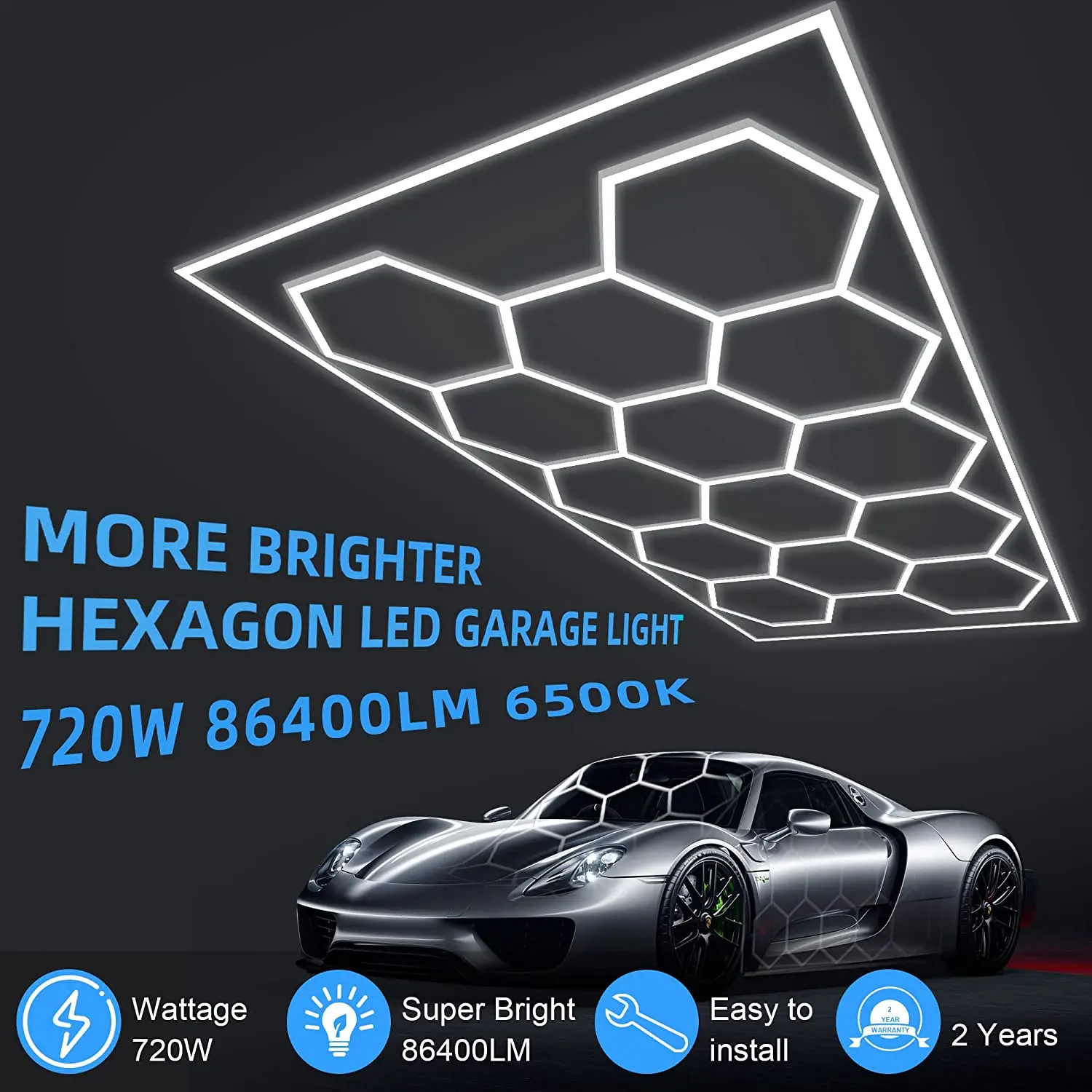 Hexagon Led Garage Light Updated Bigger Size Hexagon Light Super Bright