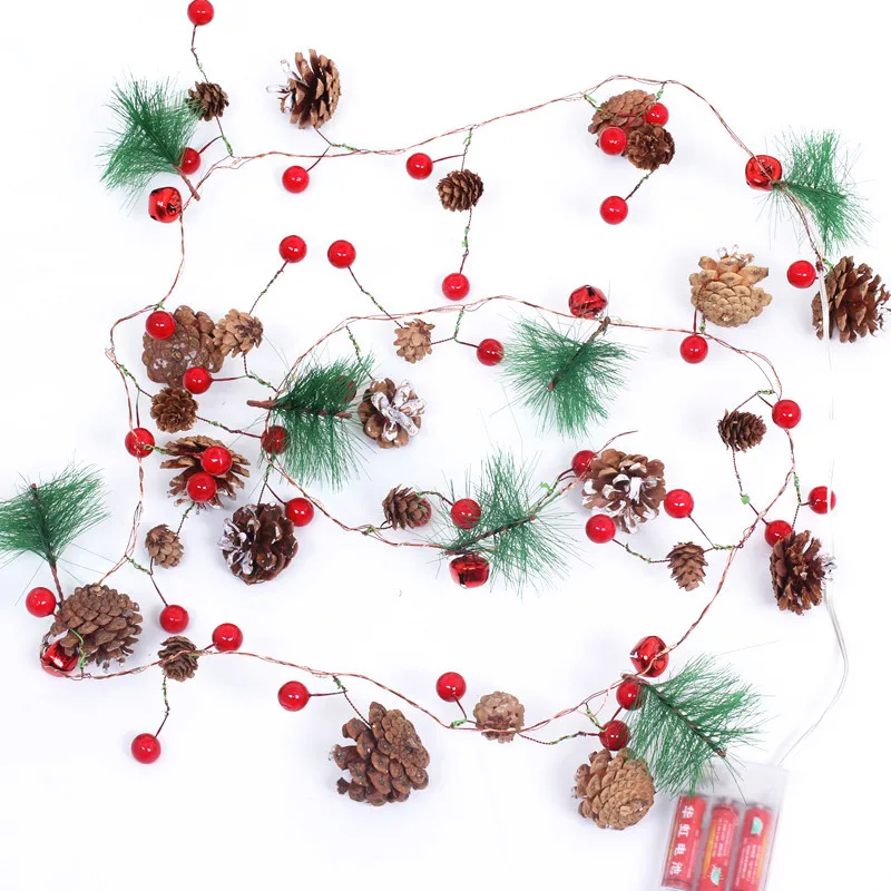 Christmas String Light Creative Pinecone Bell Berries Decor Fairy String Light 20 LEDs String Light 6.56ft Battery Powered