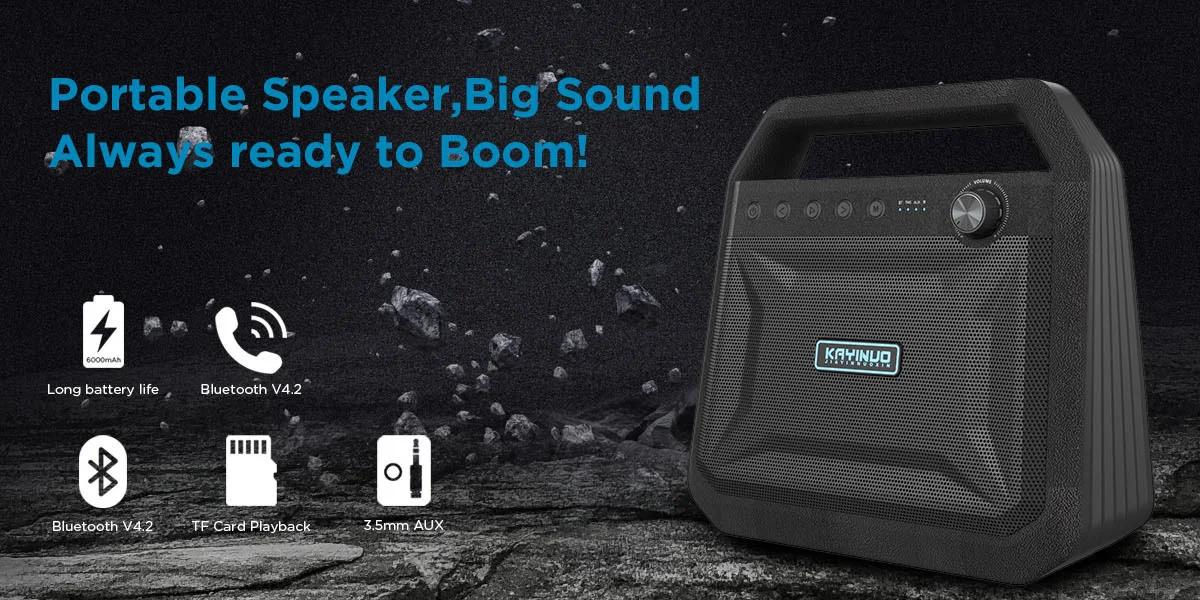 Factory Private model KAYINOW-K10 Outdoor travel portable Bluetooth wireless Super bass loud speaker - ANKUX.COM