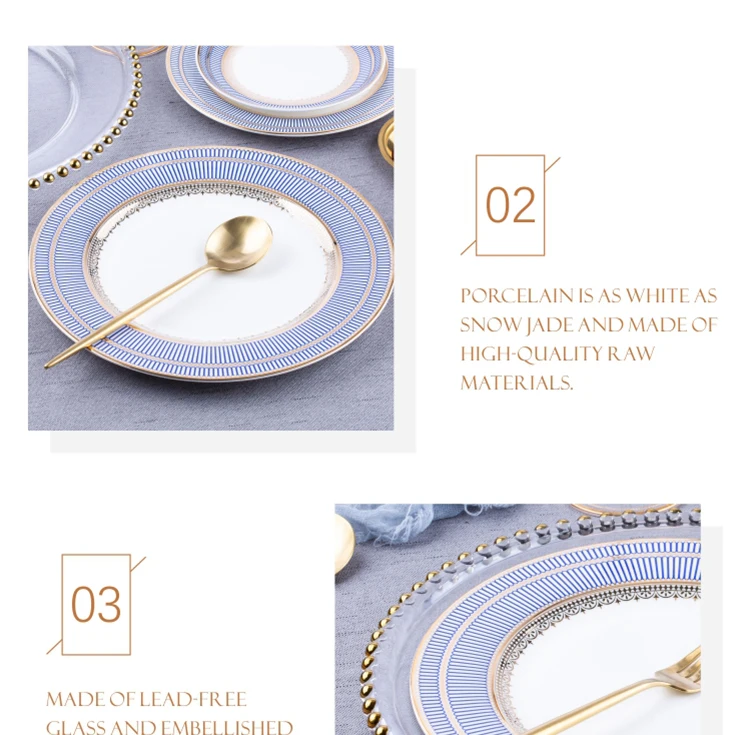 Quality Assurance Ceramic Glass Catering Dinner Plate Set Porcelain