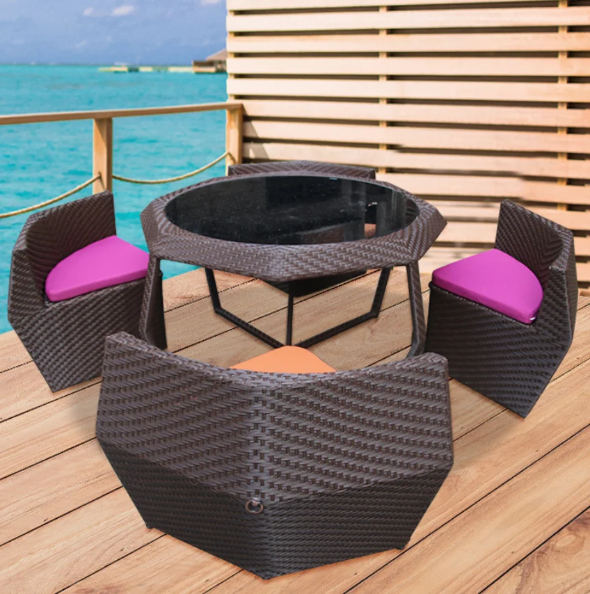 Outdoor Rattan Table And Chairs Sets Rattan Dining Chair Table Garden 4
