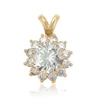 35322 Xuping elegant jewelry single diamond design 14K gold plating flower shape pendant for women