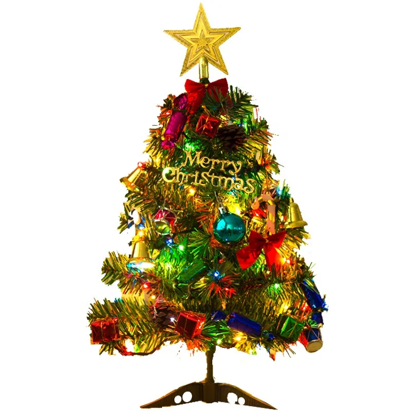 50cm Christmas tree with light string Christmas decoration desktop mini Christmas tree ornaments