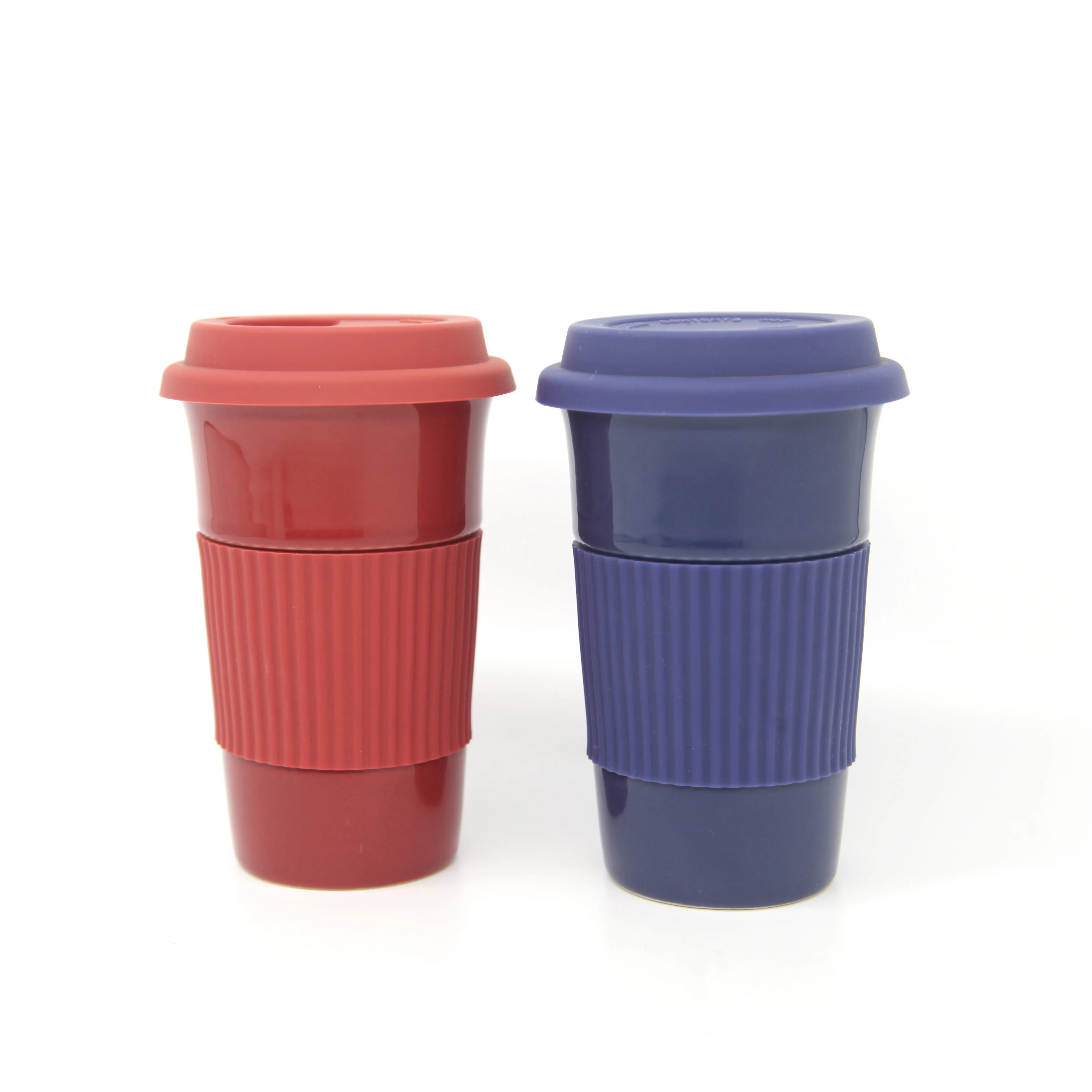 11oz Double Walled Ceramic Travel Mug With Silicone Lid By Fama Factory