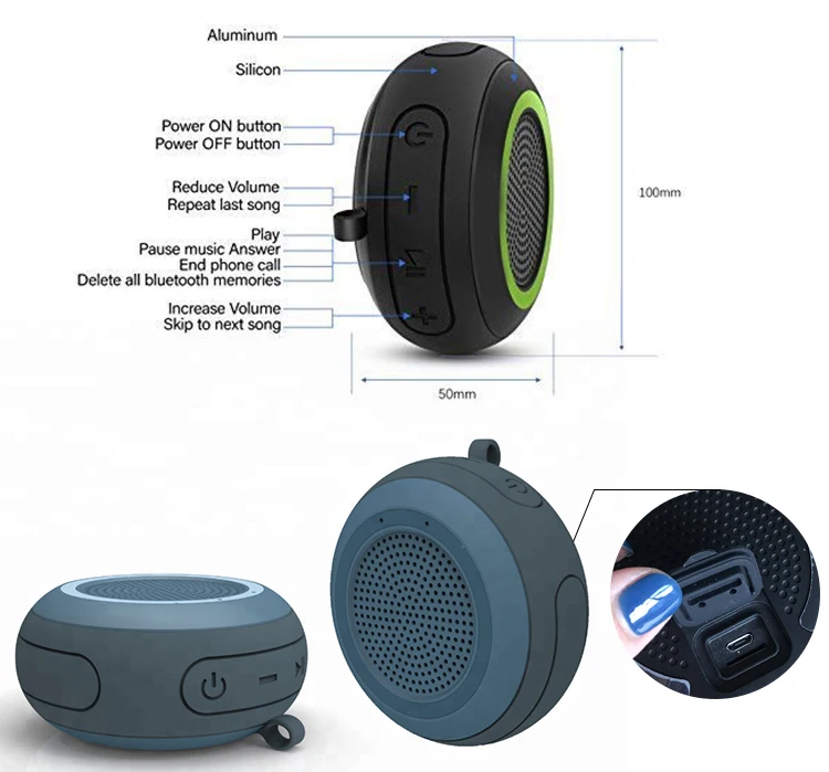 Amazon Hot Sell Fashion Super Bass Stereo sound Mini IPX7 Waterproof bluetooth Speaker - ANKUX.COM