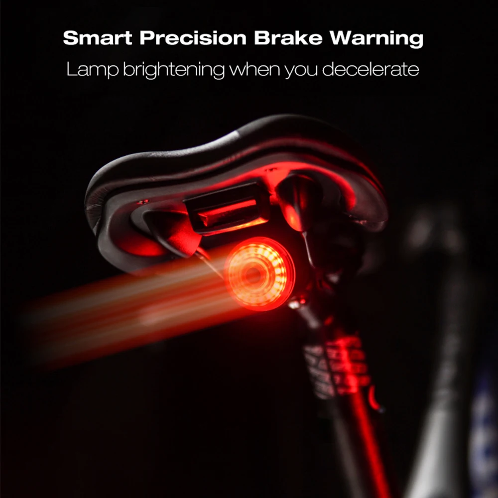 Superbsail Bicycle Rear Light Auto Start Stop Brake Sensing IPx6 Waterproof USB Charge Cycling Tail Taillight Bike LED Light supplier