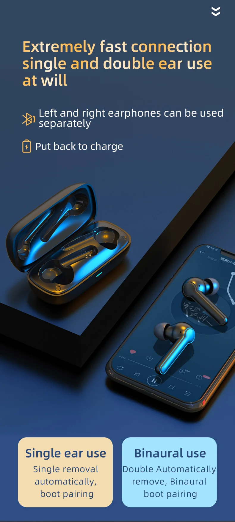 Wireless earbuds with immersive sound, XY20 XY-20 active noise reduction earphone bluetooth - ANKUX.COM