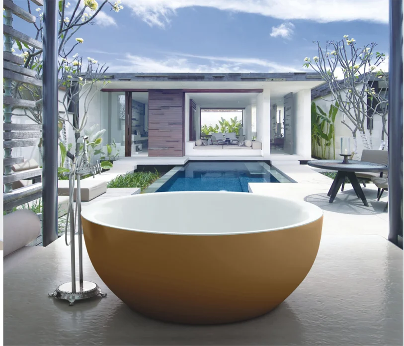 YJ1007  New Style Solid Surface adults Bathtub 1500*1500*580mm