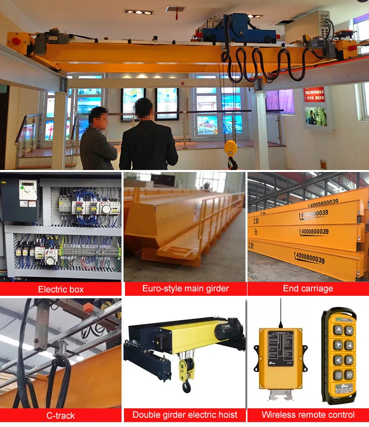 European Style 25 Ton Double Girder Warehouse Overhead Crane
