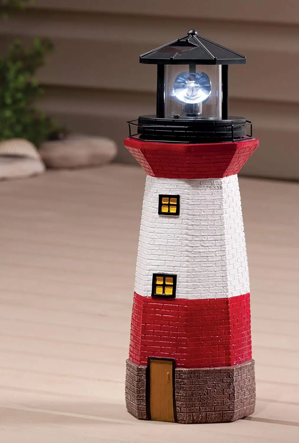 Outdoor Solar Powered Resin Lighthouse Lights Outdoor Solar Night Light