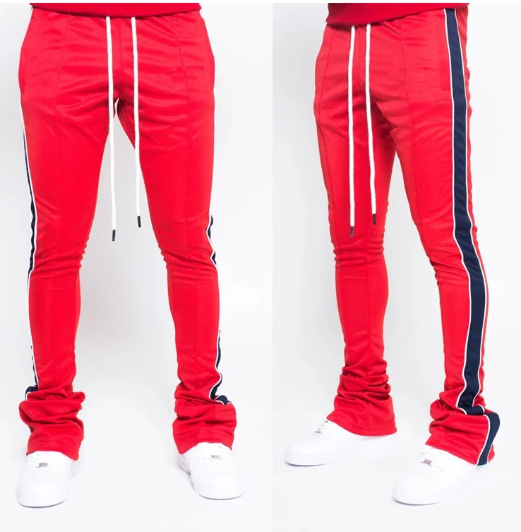 mens stacked track pants