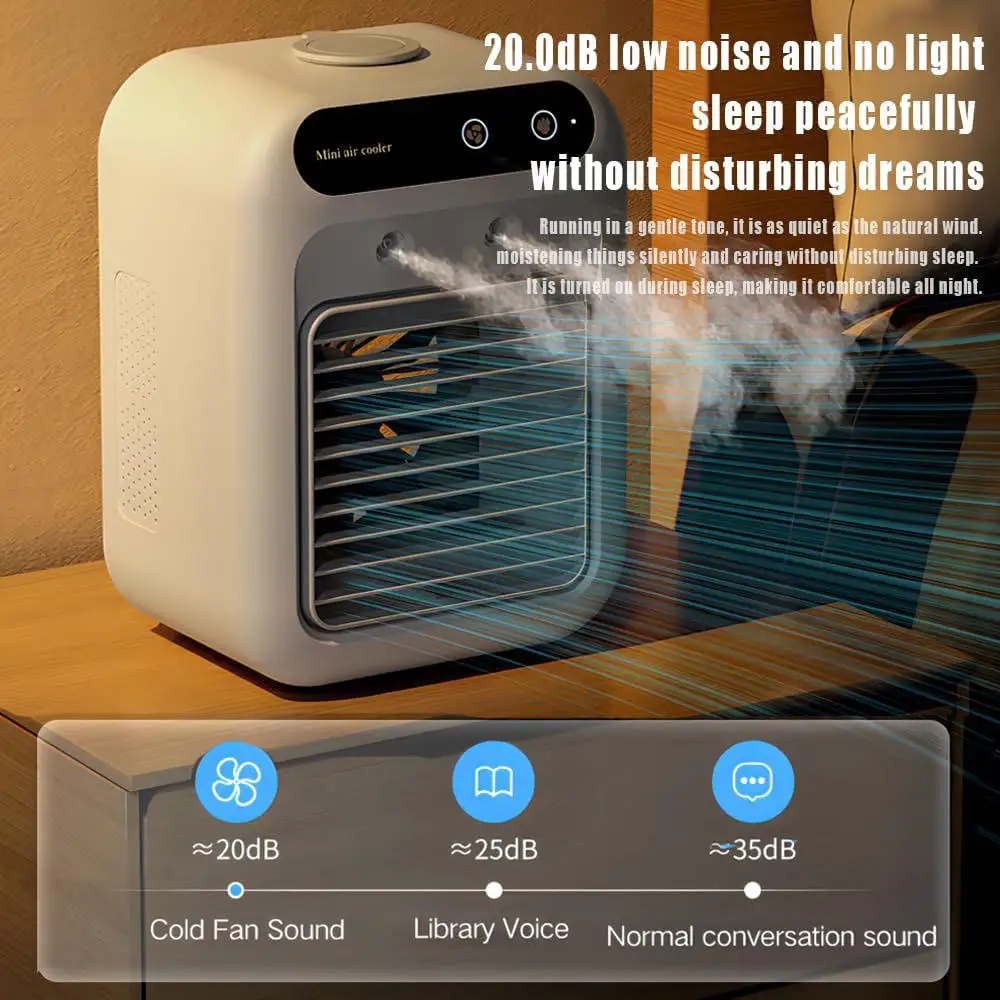 Usb Rechargeable Air Conditioner, Portable, Battery, Plastic - detail 8