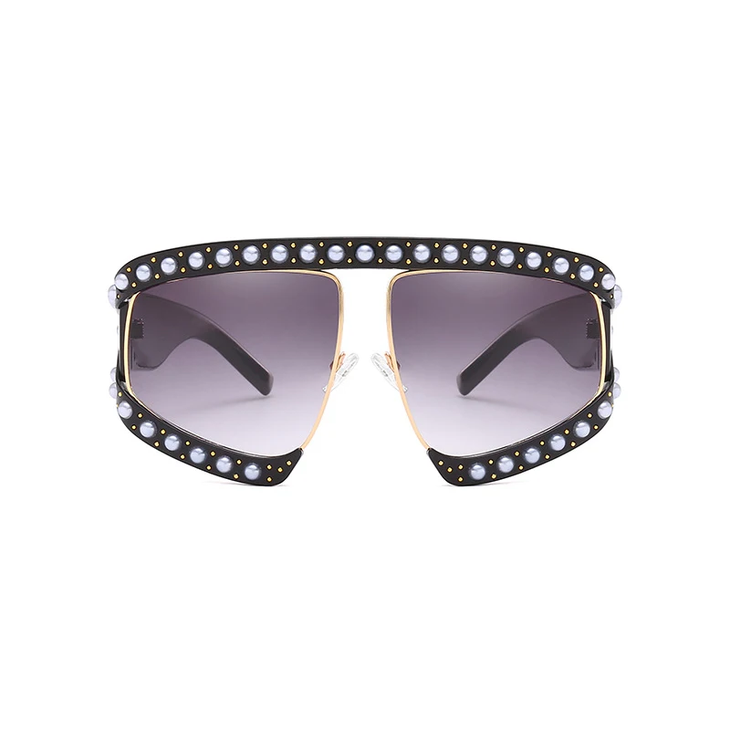 New Style Rhinestone Hollow Custom Logo Printing Women Punk Sunglasses