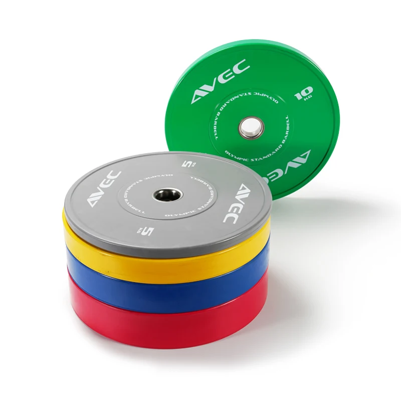 
Full Nature Rubber Weight Plates Set with Steel Ring Barbell Plate Gym Weight Lifting Weight Plates 