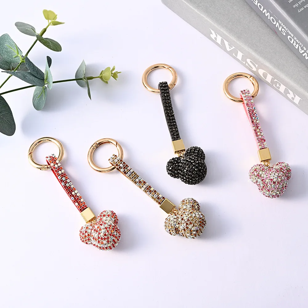 New Design Crystal Alloy Keychain Diamond Heart Bear Star Ball Women ...