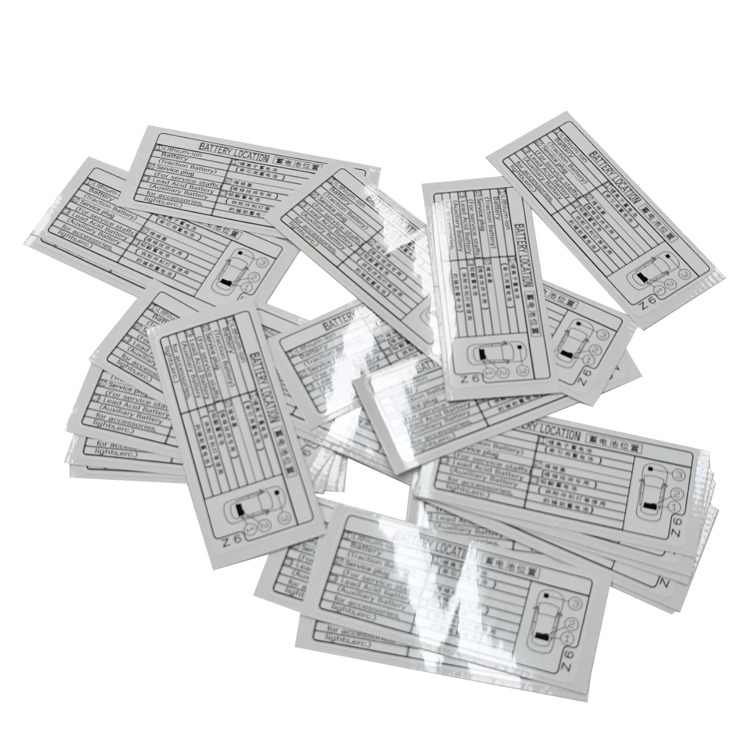 Identification Label for Automotive Battery Location Waterproof PET ...