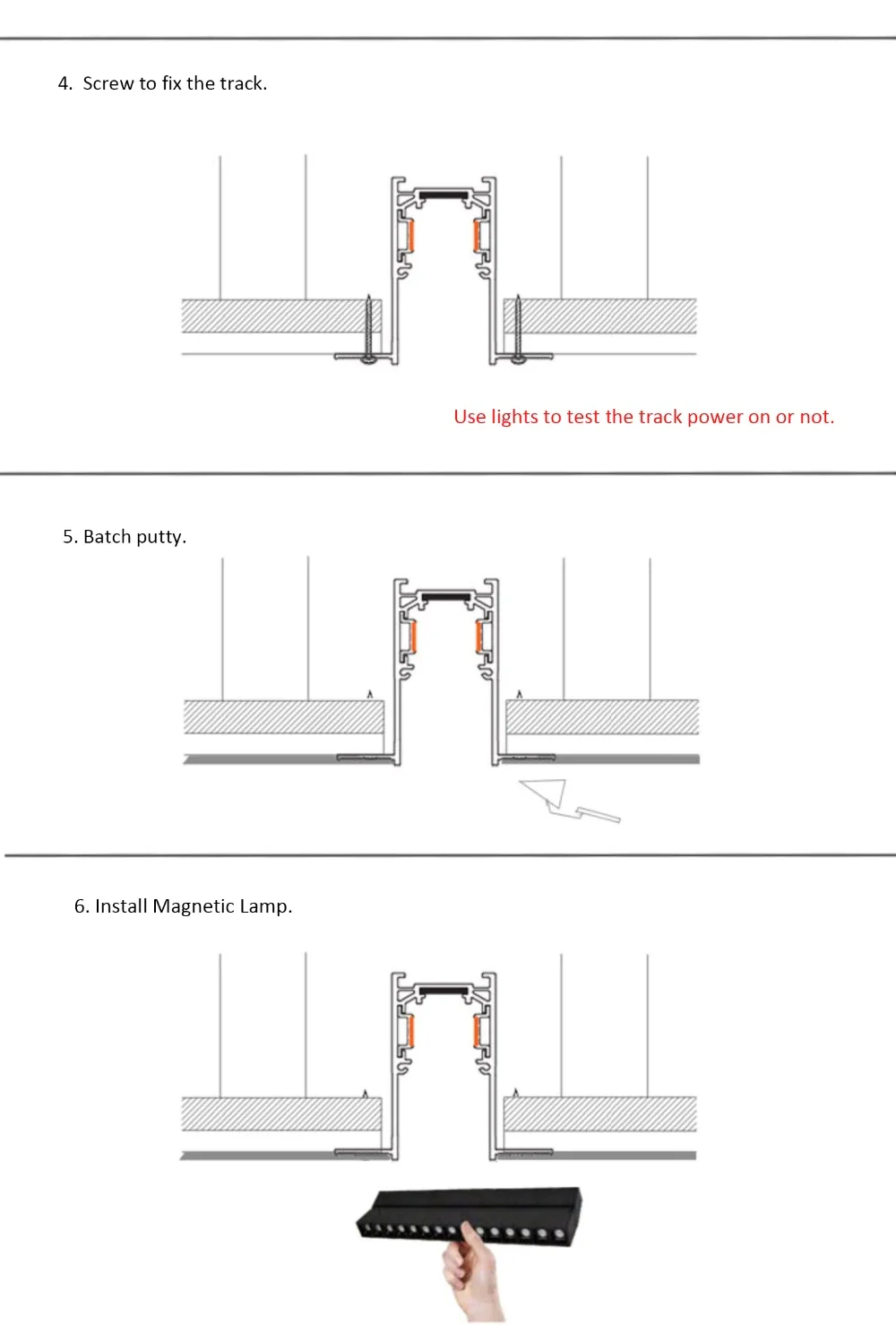 Recessed Surface Mounted Linear Magnetic Track Rail Lighting System ...