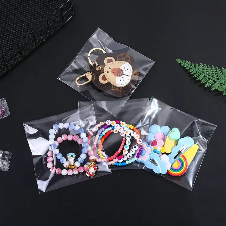 Wholesale Custom Printed OPP Self Adhesive Bags / Clear Transparent Jewelry Cellophane Plastic Bags With Seal Flap factory